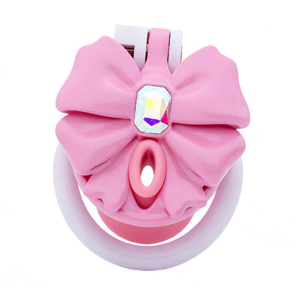 Butterfly Bow & Gem Shemale Chastity Cage