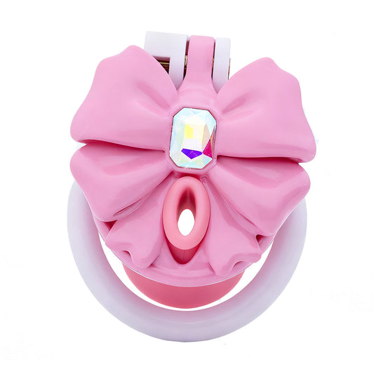 Butterfly Bow & Gem Shemale Chastity Cage