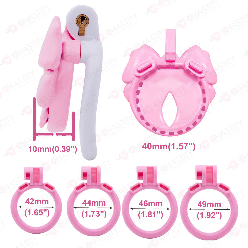 Butterfly Bow & Gem Shemale Chastity Cage