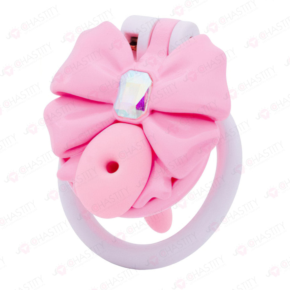 Butterfly Bow & Gem Shemale Chastity Cage