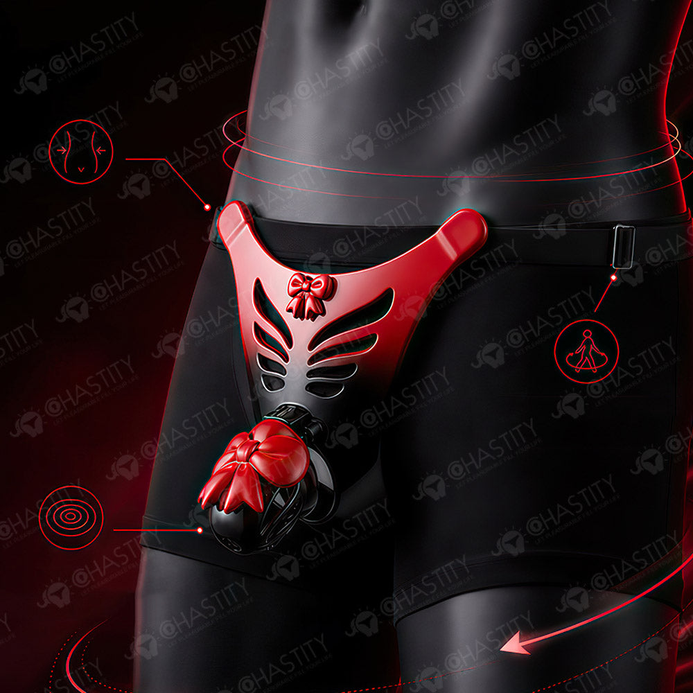 Butterfly's Promise – Red Gradient Bondage Chastity Belt