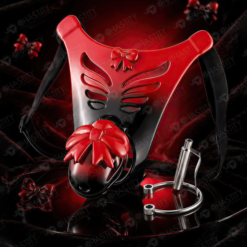 Butterfly's Promise – Red Gradient Bondage Chastity Belt