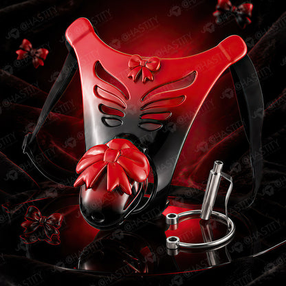 Butterfly's Promise – Red Gradient Bondage Chastity Belt