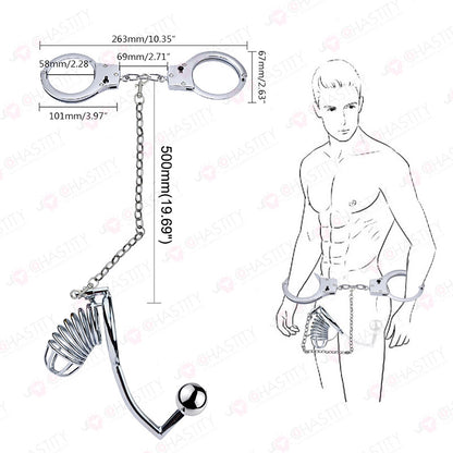 Chastity Cage With Handcuffs