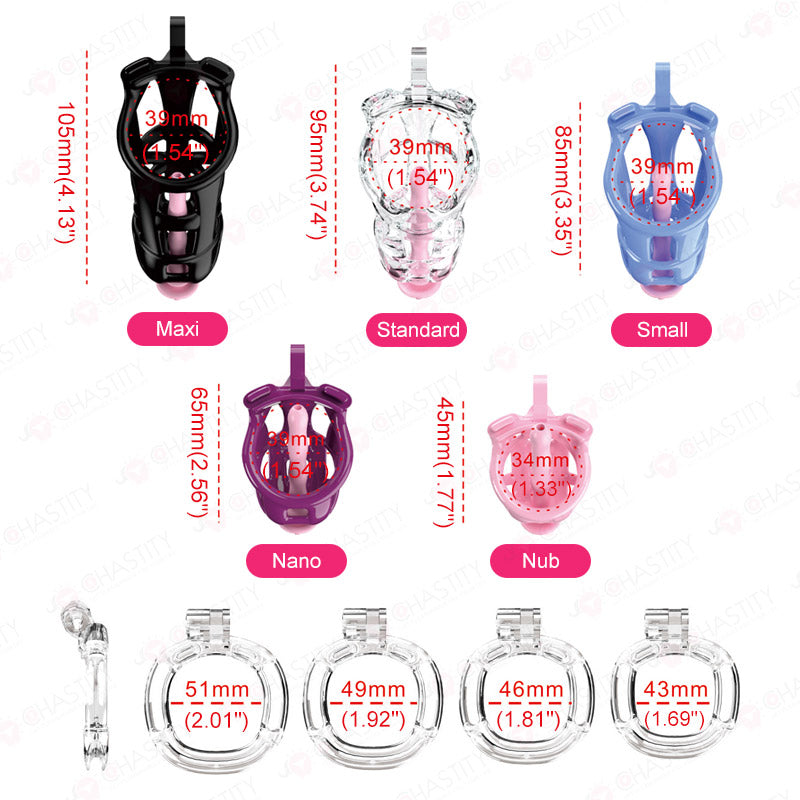 Cobra Chastity Set With 4 Wearable Ring