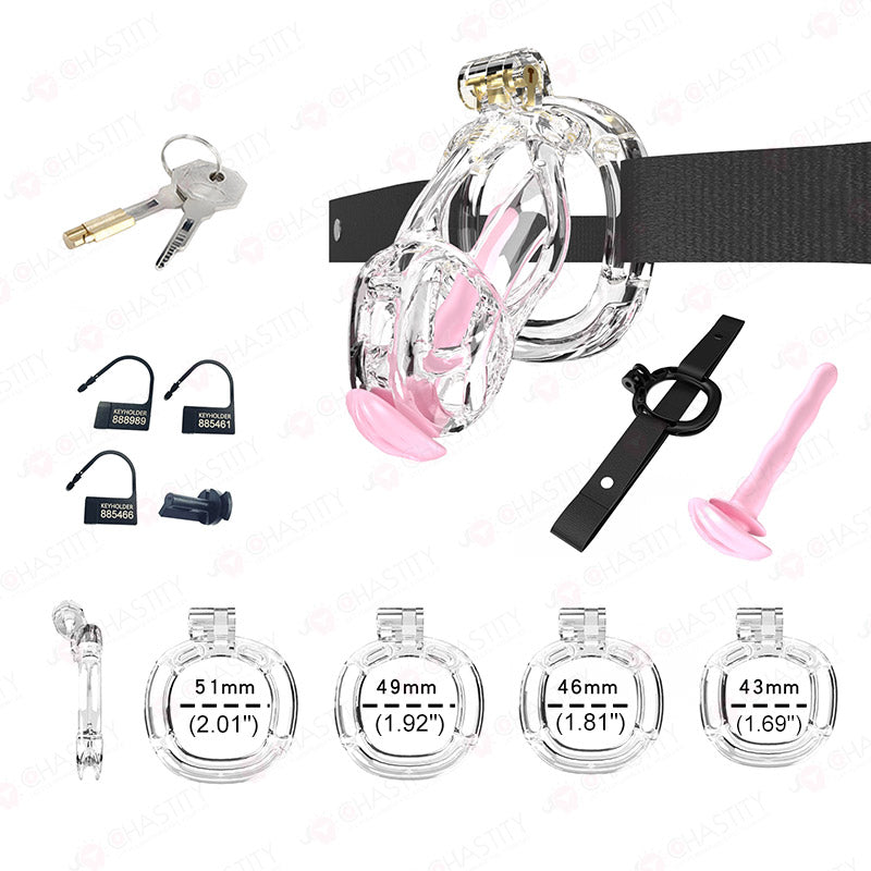 Cobra Chastity Set With 4 Wearable Ring