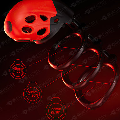 LOCKINK Crimson Snake Retractable Electro Shock & Vibrating High-Tech Chastity Cage
