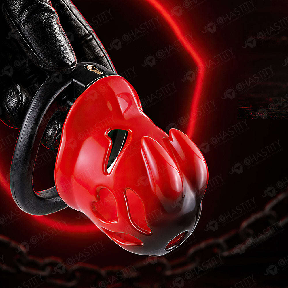 Dark Flame - Rabbit Head Chastity Cage