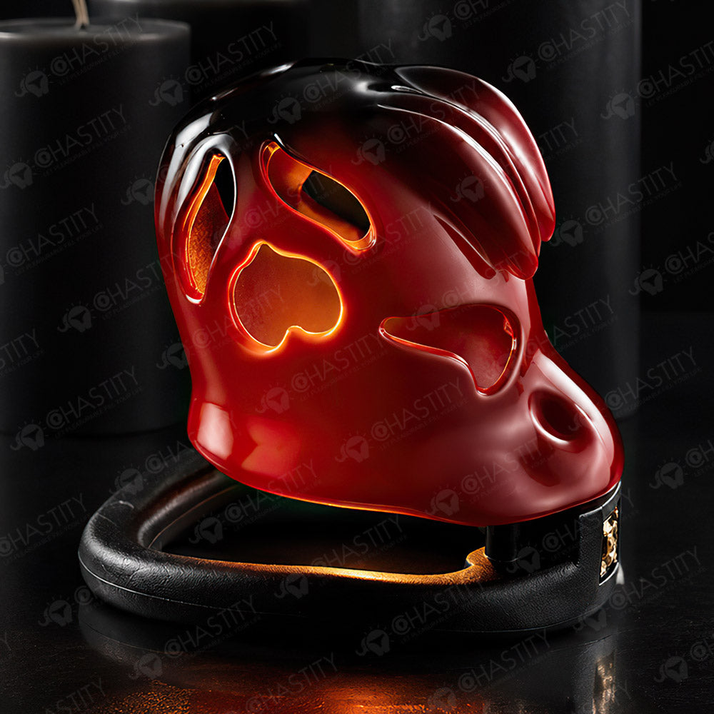 Dark Flame - Rabbit Head Chastity Cage