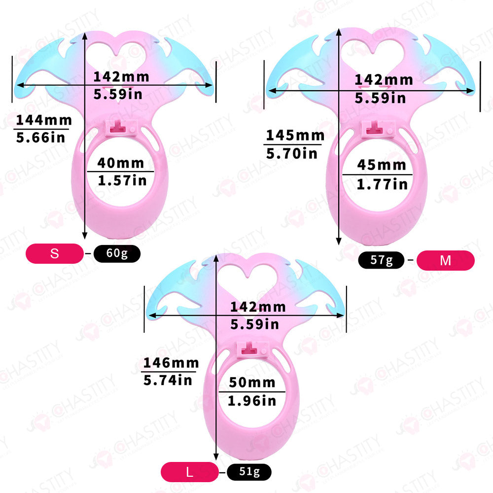 Demon's Wings Grace Chastity Cage (Removable Inverted Component)