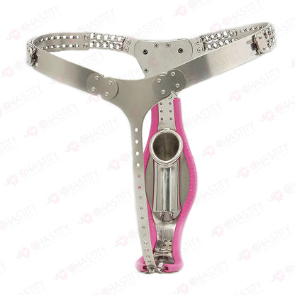 Dual-Button Lock Male Stainless Steel Chastity Belt