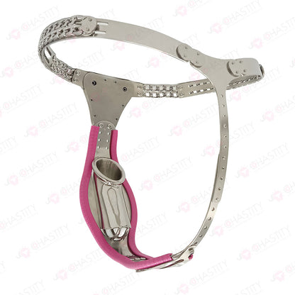 Dual-Button Lock Male Stainless Steel Chastity Belt