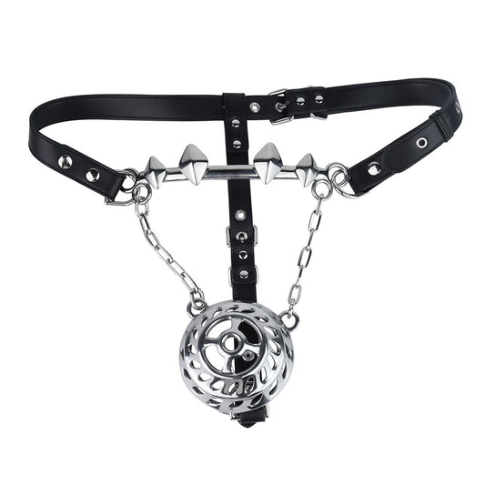 Flat Male Chastity Metal Chain Underwear