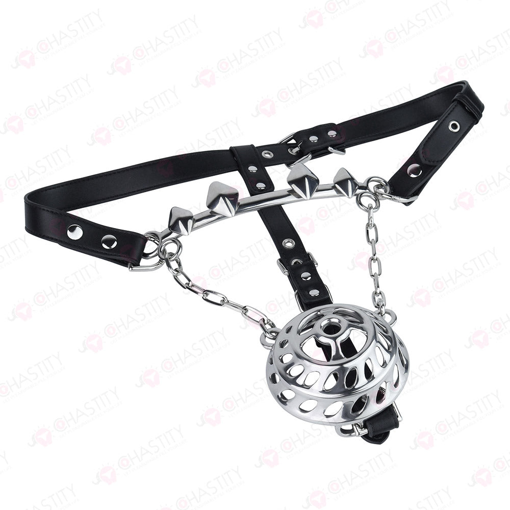 Flat Male Chastity Metal Chain Underwear