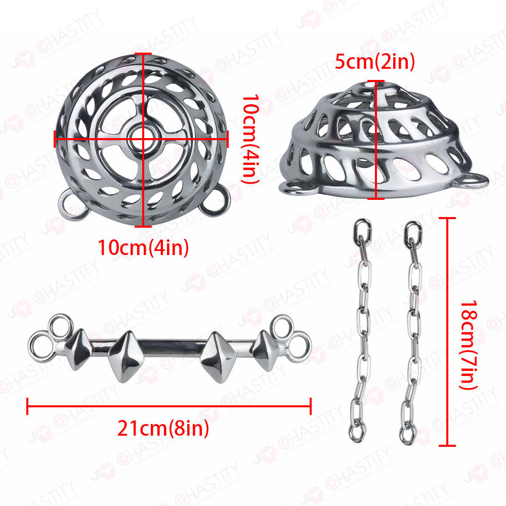 Flat Male Chastity Metal Chain Underwear