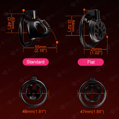 Flat + Small Chastity Cages Set (2 Cages With 3 Rings)