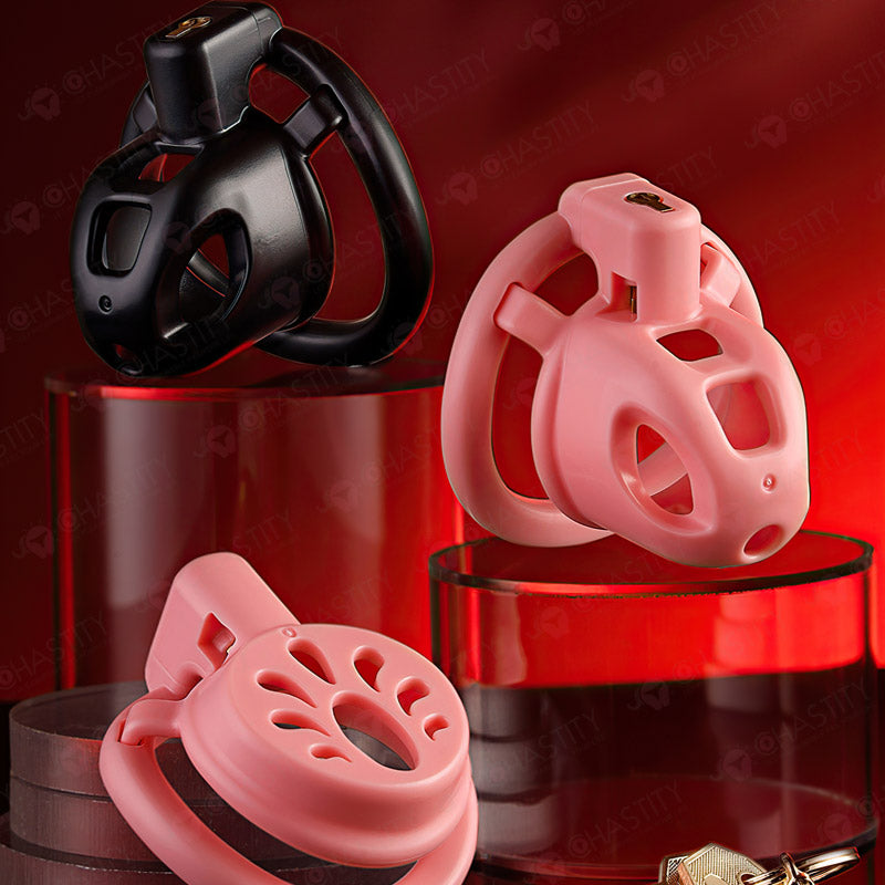 Flat + Small Chastity Cages Set (2 Cages With 3 Rings)