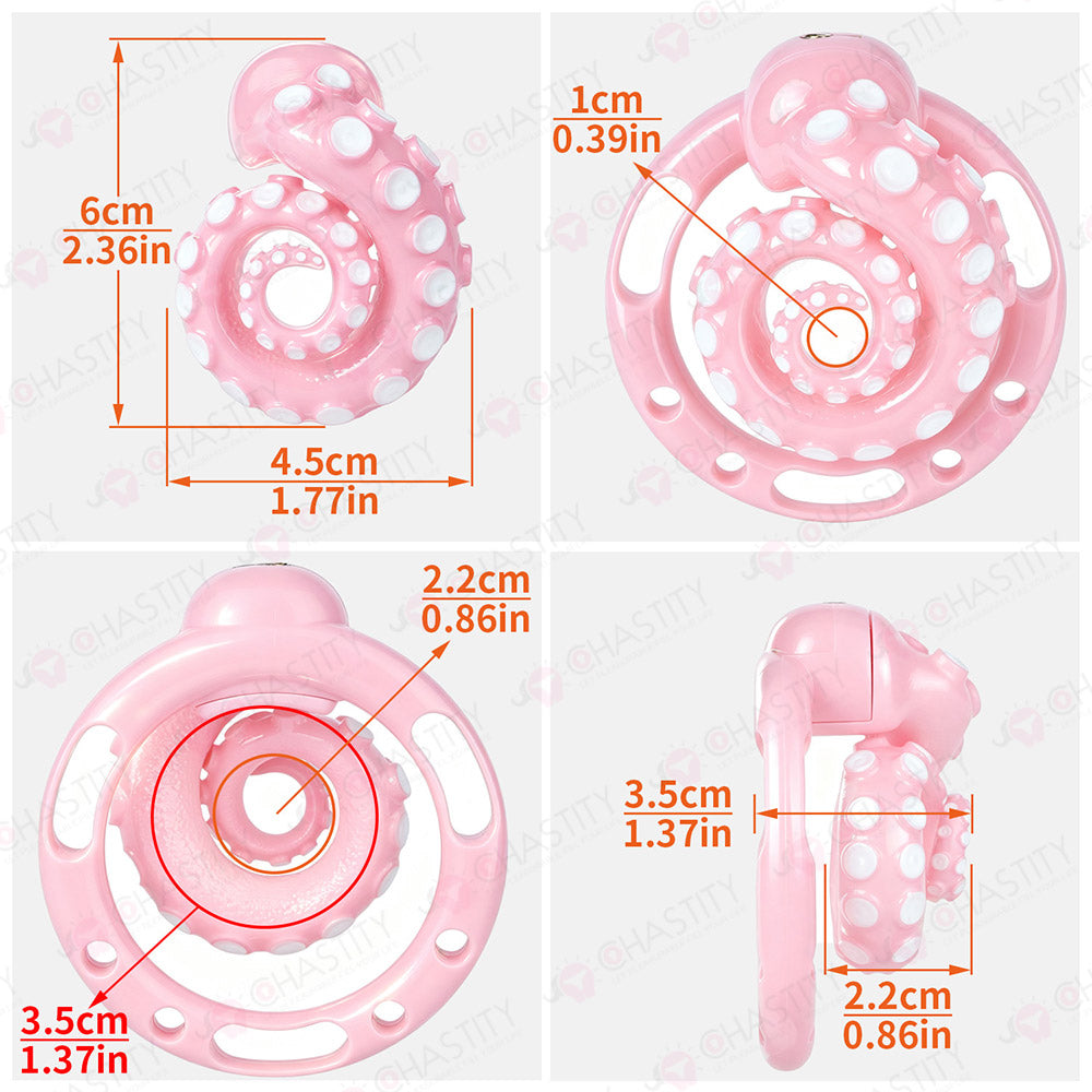 Flat Tentacle Coiled Chastity Cage