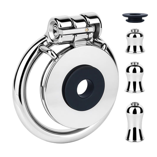 Flat-to-Inverted Metal Convertible Chastity Cage