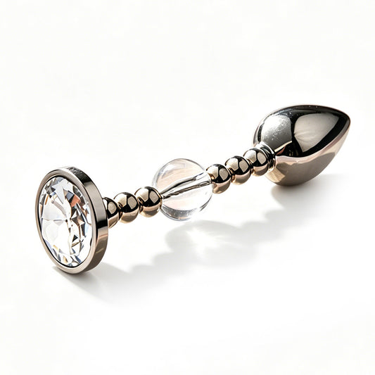 Flexible Beaded Metal Jewel Butt Plug