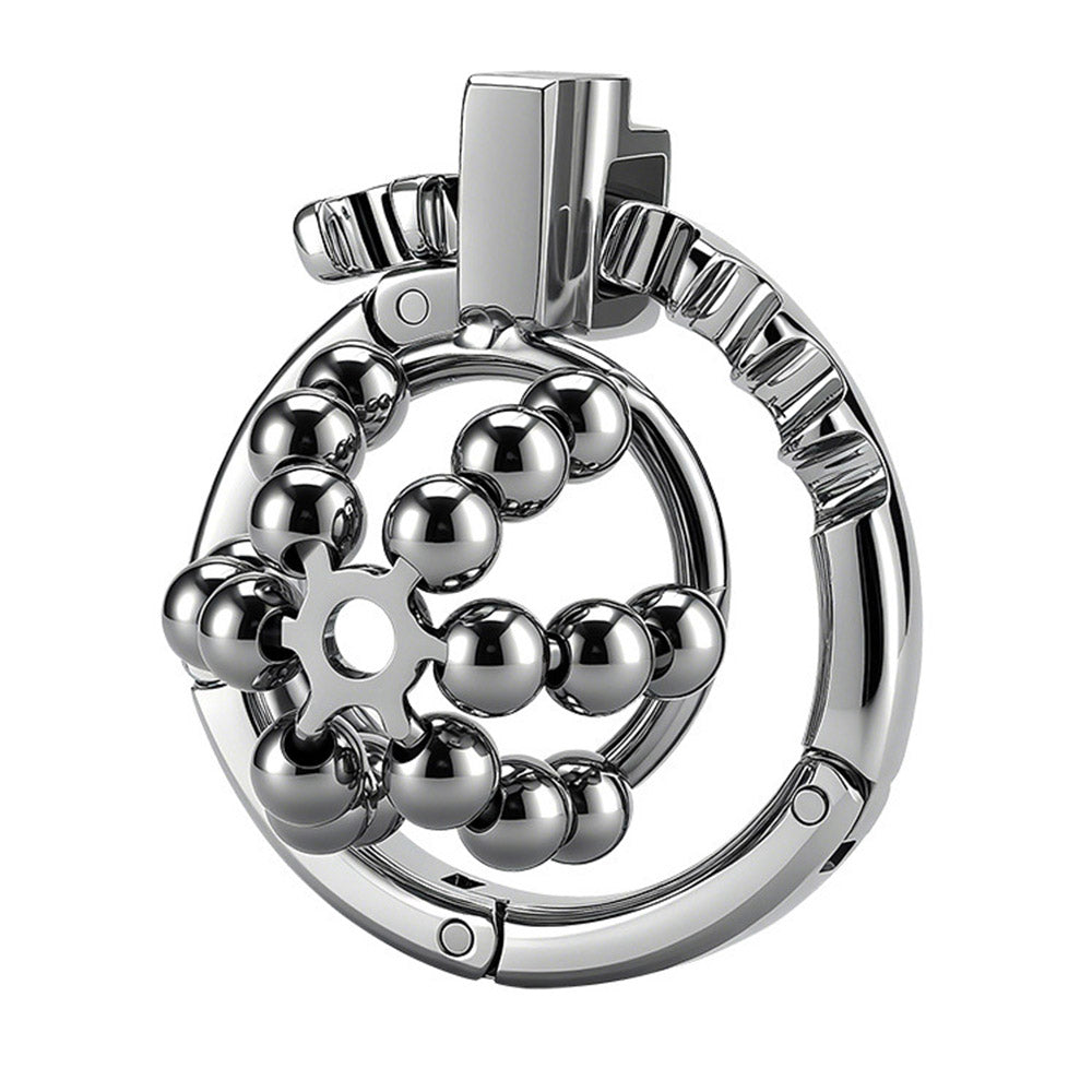 Flexible Chastity Cage (Rotatable Steel Beads & Adjustable Ring)