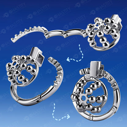 Flexible Chastity Cage (Rotatable Steel Beads & Adjustable Ring)