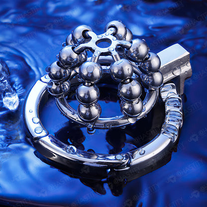 Flexible Chastity Cage (Rotatable Steel Beads & Adjustable Ring)