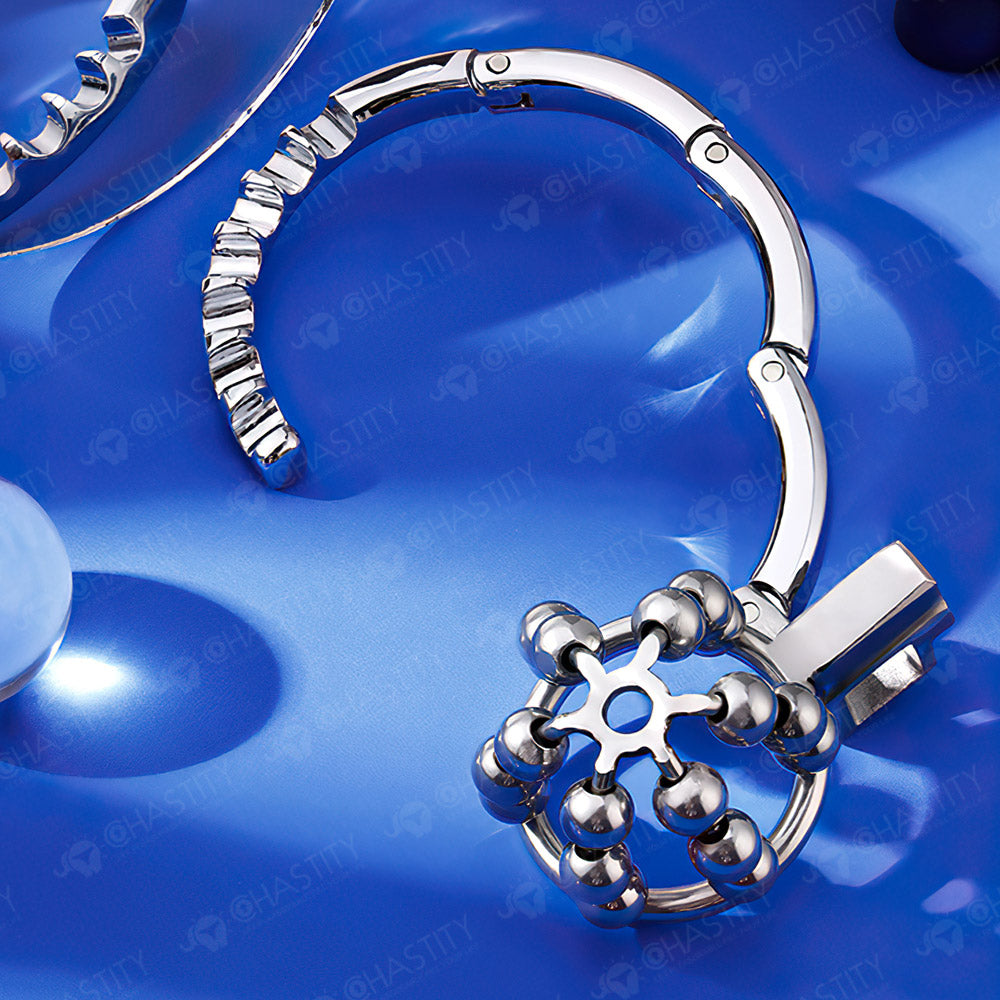 Flexible Chastity Cage (Rotatable Steel Beads & Adjustable Ring)