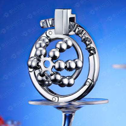 Flexible Chastity Cage (Rotatable Steel Beads & Adjustable Ring)