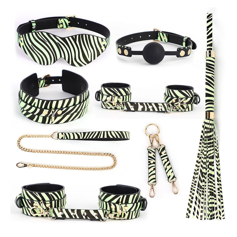 Zebra Glow In The Dark Bondage Set