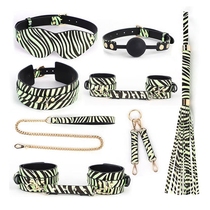 Zebra Glow In The Dark Bondage Set