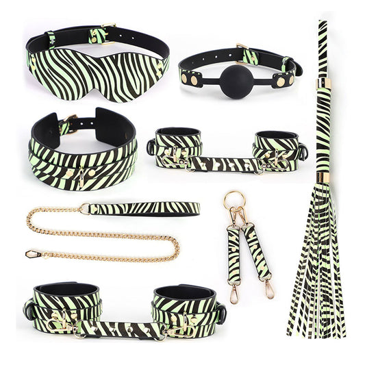Zebra Glow In The Dark Bondage Set