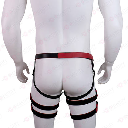 Glow-in-the-Dark Angel Leather Bondage Straps for Chastity Cage Support