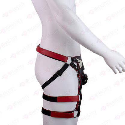 Glow-in-the-Dark Angel Leather Bondage Straps for Chastity Cage Support