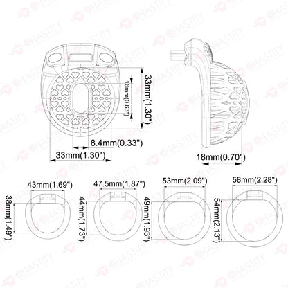 Heart Mesh Ultra Short Chastity Cage