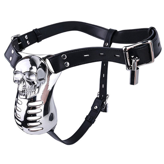 Horror Skull Metal Cover Chastity Cage