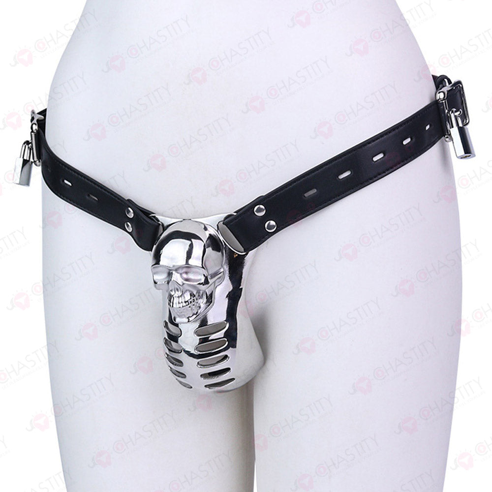 Horror Skull Metal Cover Chastity Cage