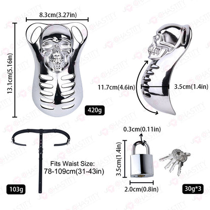 Horror Skull Metal Cover Chastity Cage