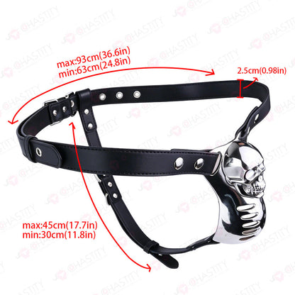 Horror Skull Metal Cover Chastity Cage