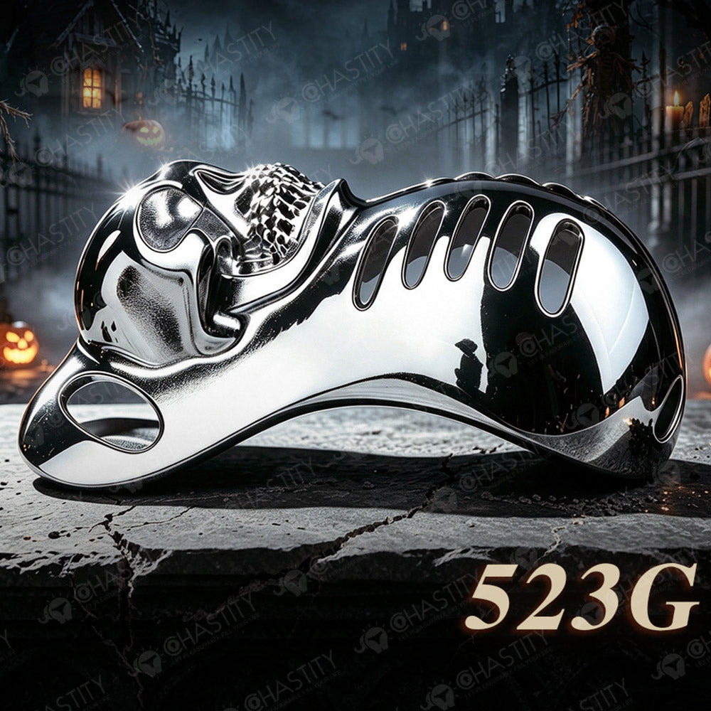 Horror Skull Metal Cover Chastity Cage