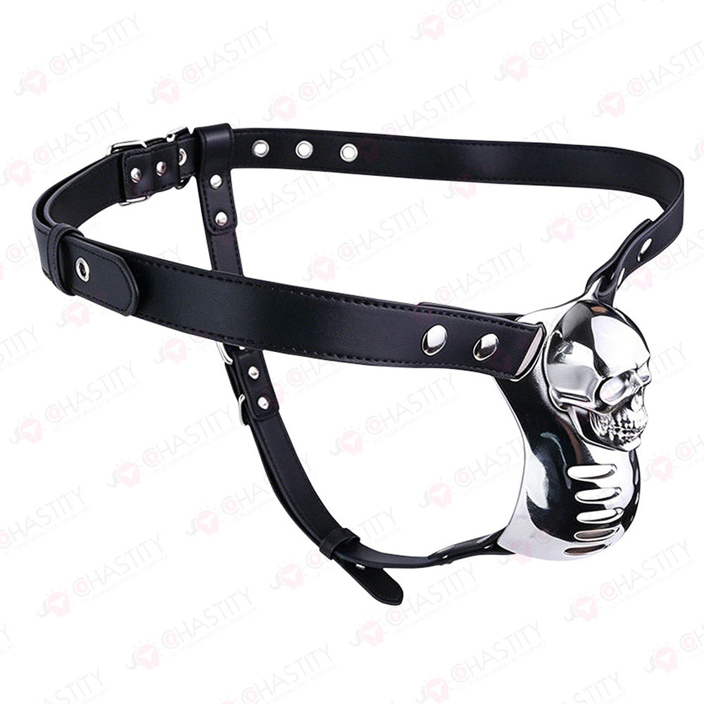 Horror Skull Metal Cover Chastity Cage