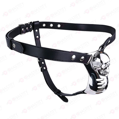 Horror Skull Metal Cover Chastity Cage