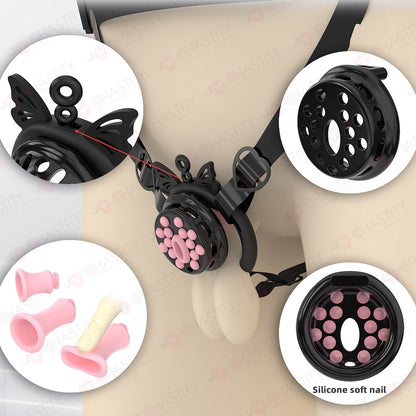 Installable Soft Nail Flat Chastity Cock Cage