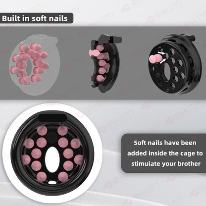 Installable Soft Nail Flat Chastity Cock Cage