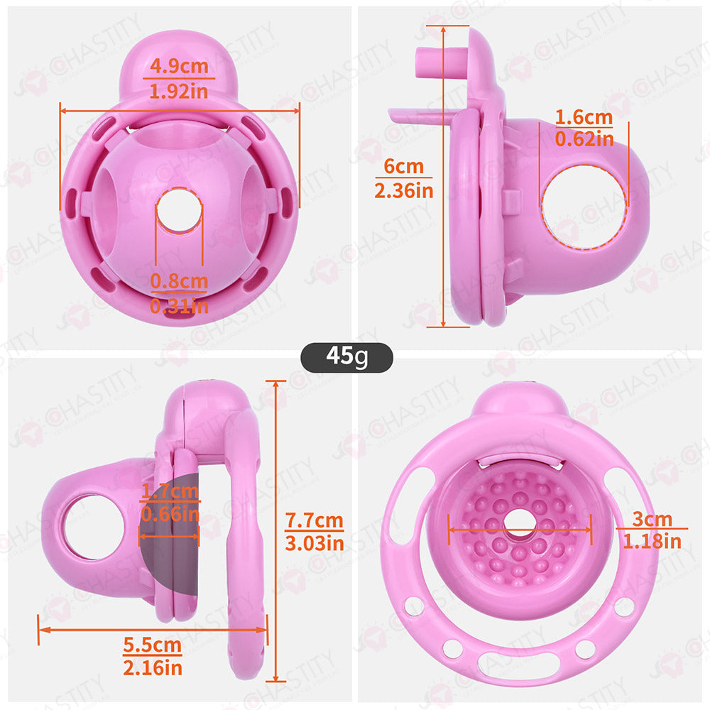 Internal Protrusion Massage Chastity Cage with Split Vibration