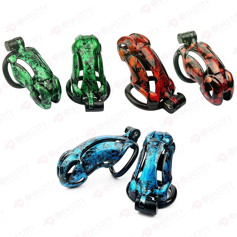 Iridescent Viper Mens Cock Cage Chastity