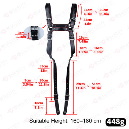 Leather Bondage Harness For Chastity Cage