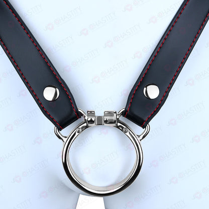 Leather Bondage Harness For Chastity Cage