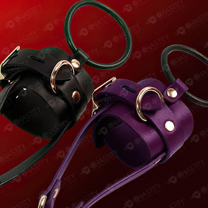 Leather Chastity Cage with Leash