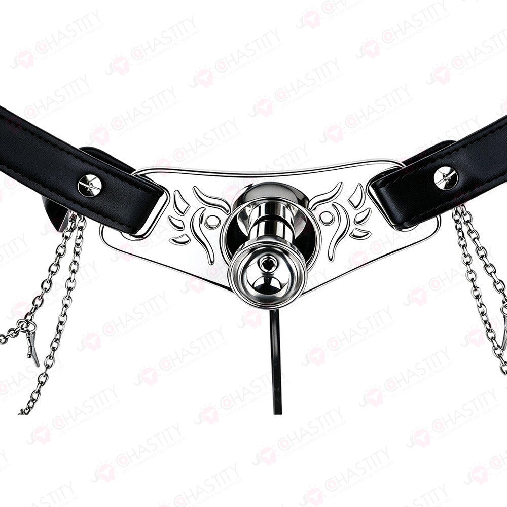 Leather & Metal Inverted Contract Chastity Pants